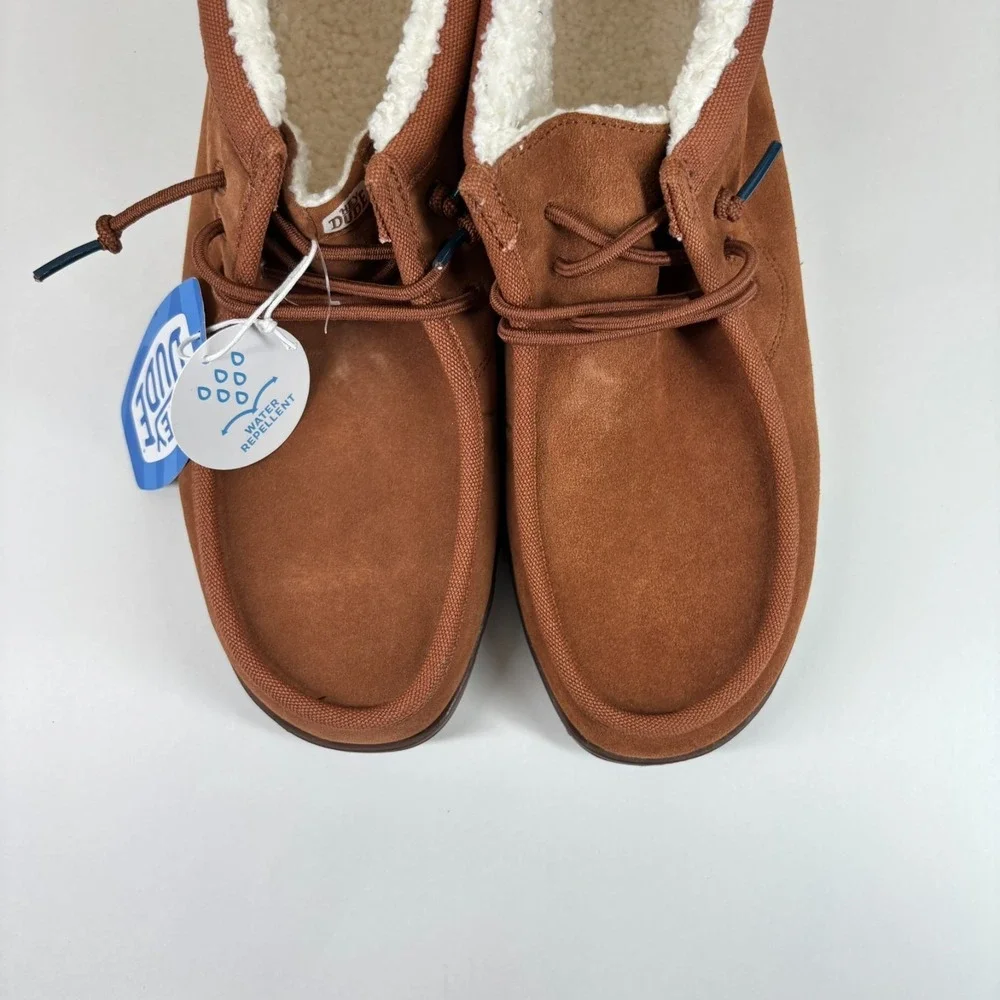 HEYDUDE Wally Mid GripR Warmth Men's‎ 13 Brown Suede Faux-Shearling Chukka Boots